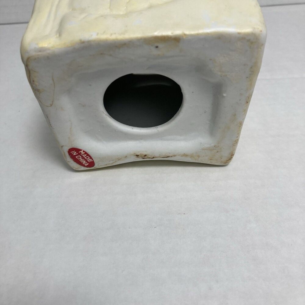 Vintage Ceramic Elephant Figurine Nursery In Chair On Phone Pastel Coin Bank - Picture 5 of 5